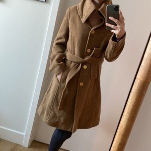 Coach camel wool wrap coat